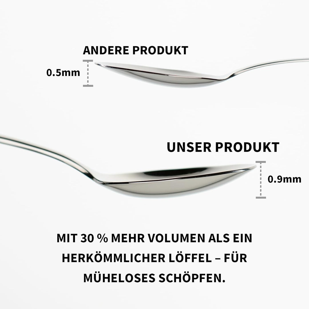 Alata Konrad 18/10 Edelstahl Poliert Besteck Set 12 Personen, Essbesteck 60 teilig, Monobloc-Messer,