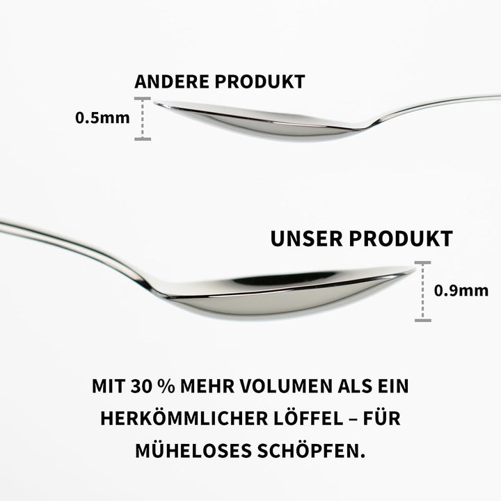 Alata Konrad 18/10 Edelstahl Poliert Besteck Set 12 Personen, Essbesteck 60 teilig, Monobloc-Messer,