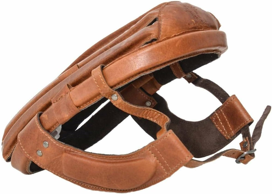 Gusti Fahrradhelm Leder - Jacques A. Bike Sturzkappe Retro Vintage Braun 58 cm, 58 cm