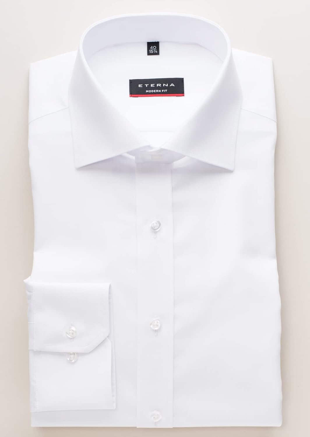 ETERNA Herren unifarbenes Popeline-Hemd MODERN FIT 39 Weiss, 39 Weiss