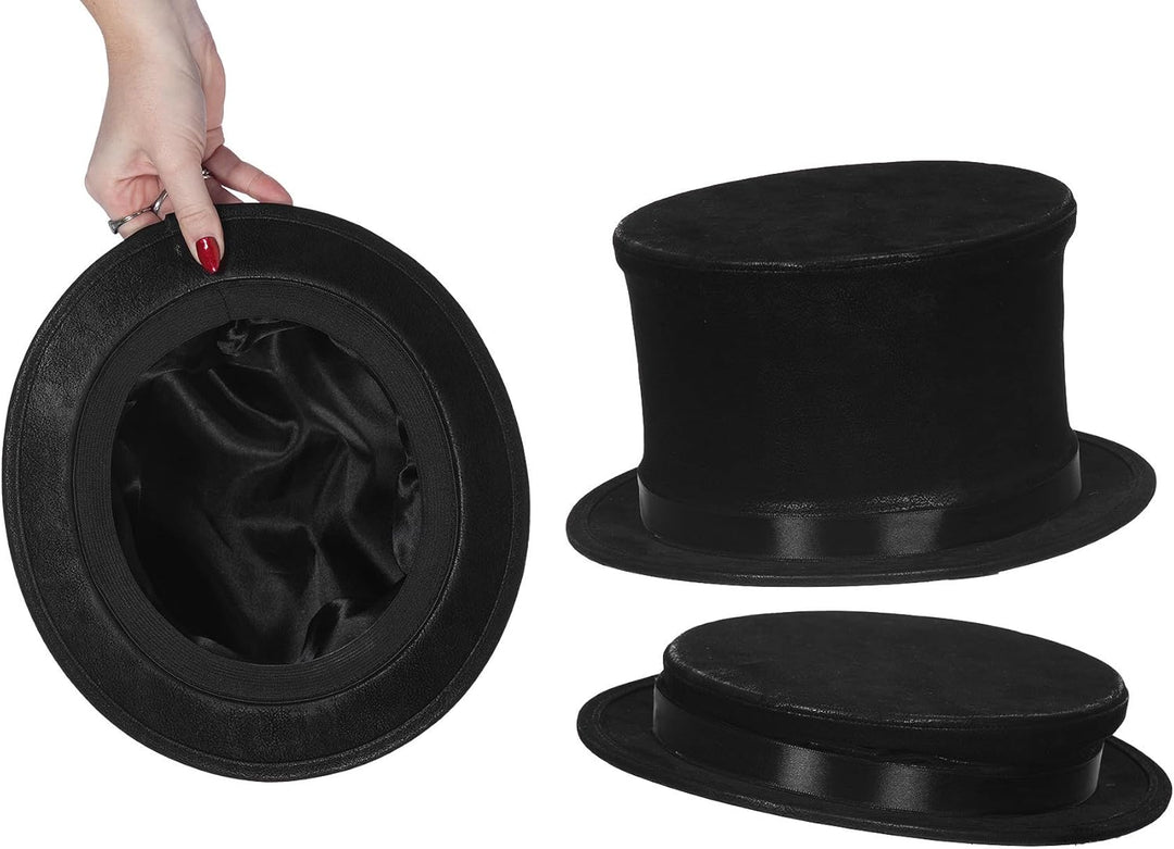shoperama Samt-Zylinder klappbar Schwarz Damen Herren Gr. 57-60 Chapeau Claque Klappzylinder Hut Zau