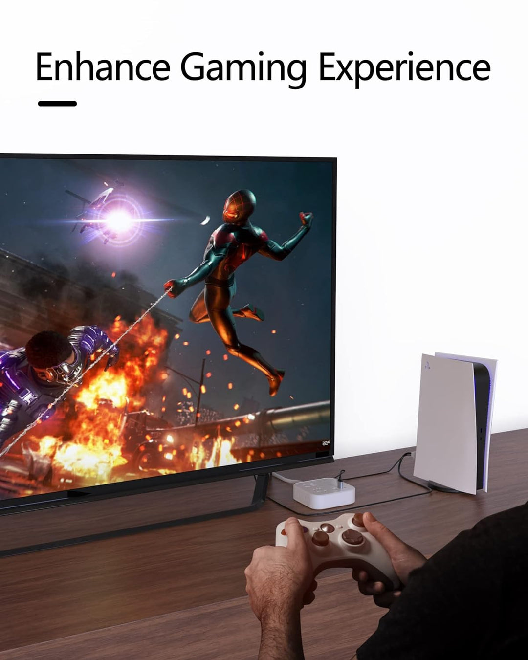 fairikabe Aktives HDMI-zu-Displayport-Kabel 4K@60Hz [6,6 FT/2 M, unidirektional], HDMI-Eingang zu DP