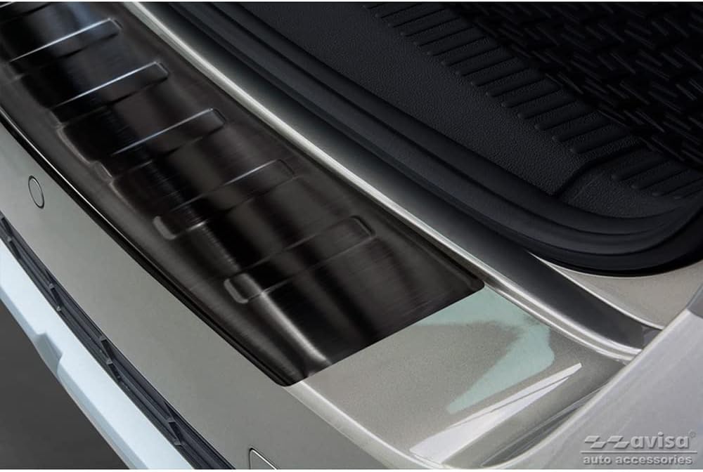 Avisa Schwarz Edelstahl Heckstossstangenschutz kompatibel mit Skoda Octavia III Scout 2014-2020 'Rib