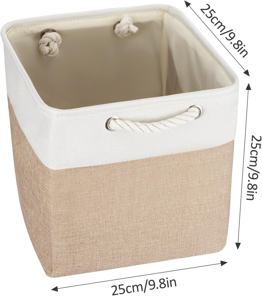 Zusammenklappbare Aufbewahrungsbox mit Griffen Stoff Aufbewahrungskorb für Regale Schränke und Schrä