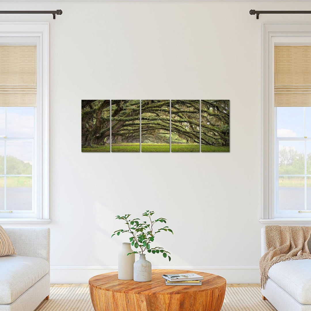 Runa Art Bild Wald Landschaft Wandbilder auf Vlies Leinwand 5 Teilig Wanddekoration Schlafzimmer Woh
