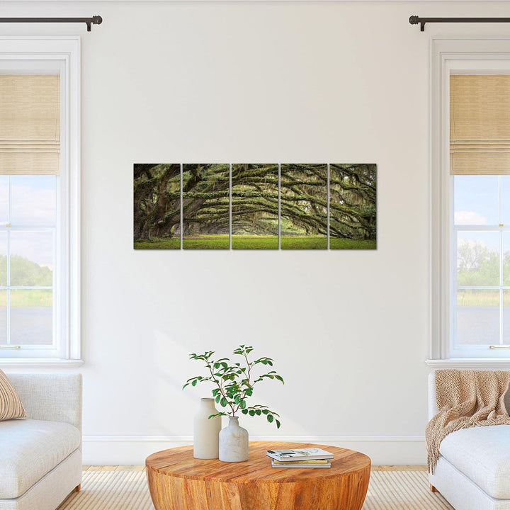 Runa Art Bild Wald Landschaft Wandbilder auf Vlies Leinwand 5 Teilig Wanddekoration Schlafzimmer Woh