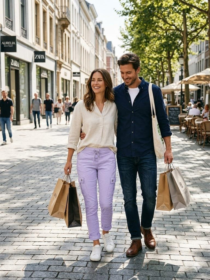 Damen schmal geschnittene Hose aus Stretch Classic Cargo Pants für Freizeit Boyfriend Baggyhose Tasc