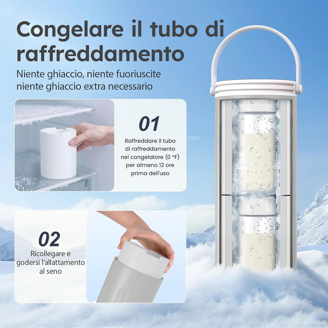 Muttermilch Aufbewahrung für Arbeit und Reisen,360°-Kühlung hält Milch 24 Stunden lang gekühlt, mit