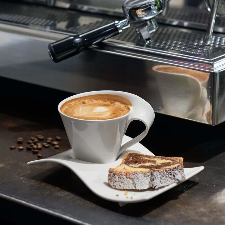 Villeroy &amp; Boch – NewWave Caffè Cappuccino Set 8-teilig für 4 Personen, Kaffeeservice weiss, Capucci