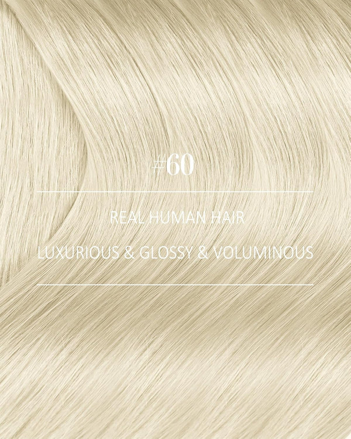 YoungSee Echthaar Extensions Clip Platinblond 35cm Clip Echthaar Extensions Clip in Extensions Echth