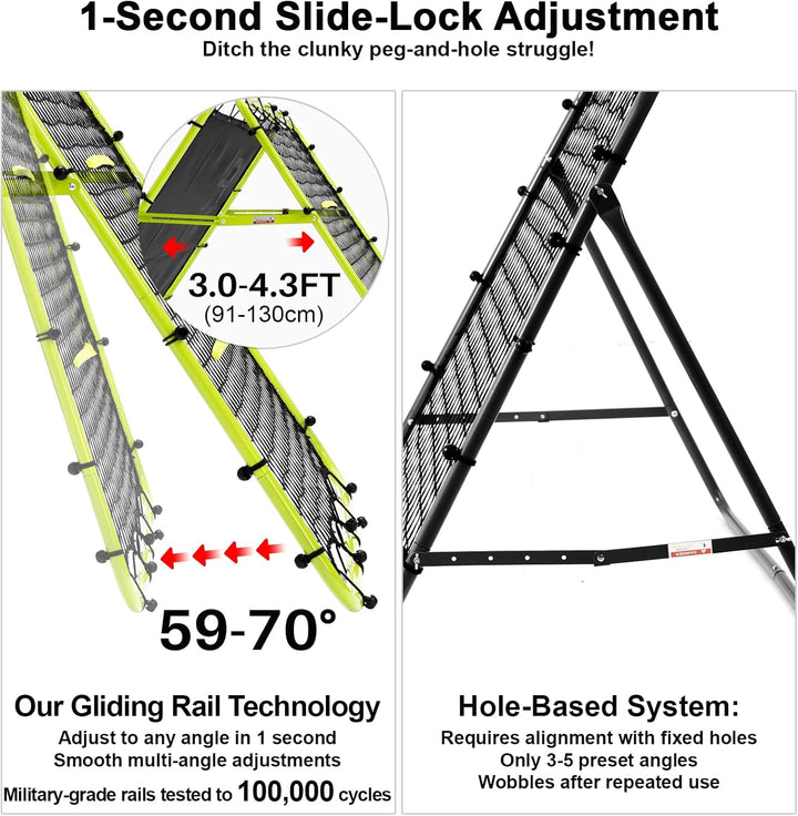 Doppelseitige Rebounder Net Fussball Training Ausrüstung, 100/120/180cm, Fussball Tor Kickback Ziel