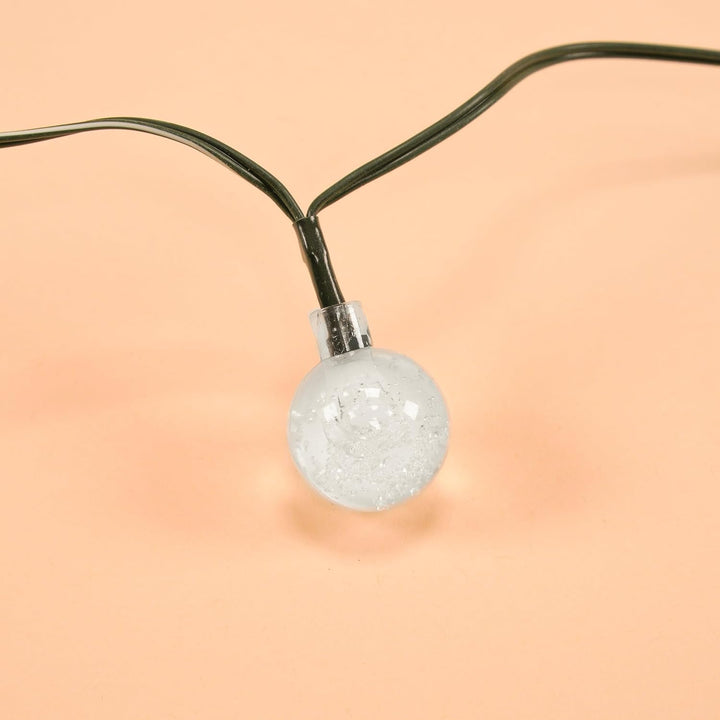 Esotec Solar Lichterkette Bubble Balls, 6m, 30 LEDs, warmweiss, Zuleitung 2m, Akku, Solarmodul, Erds