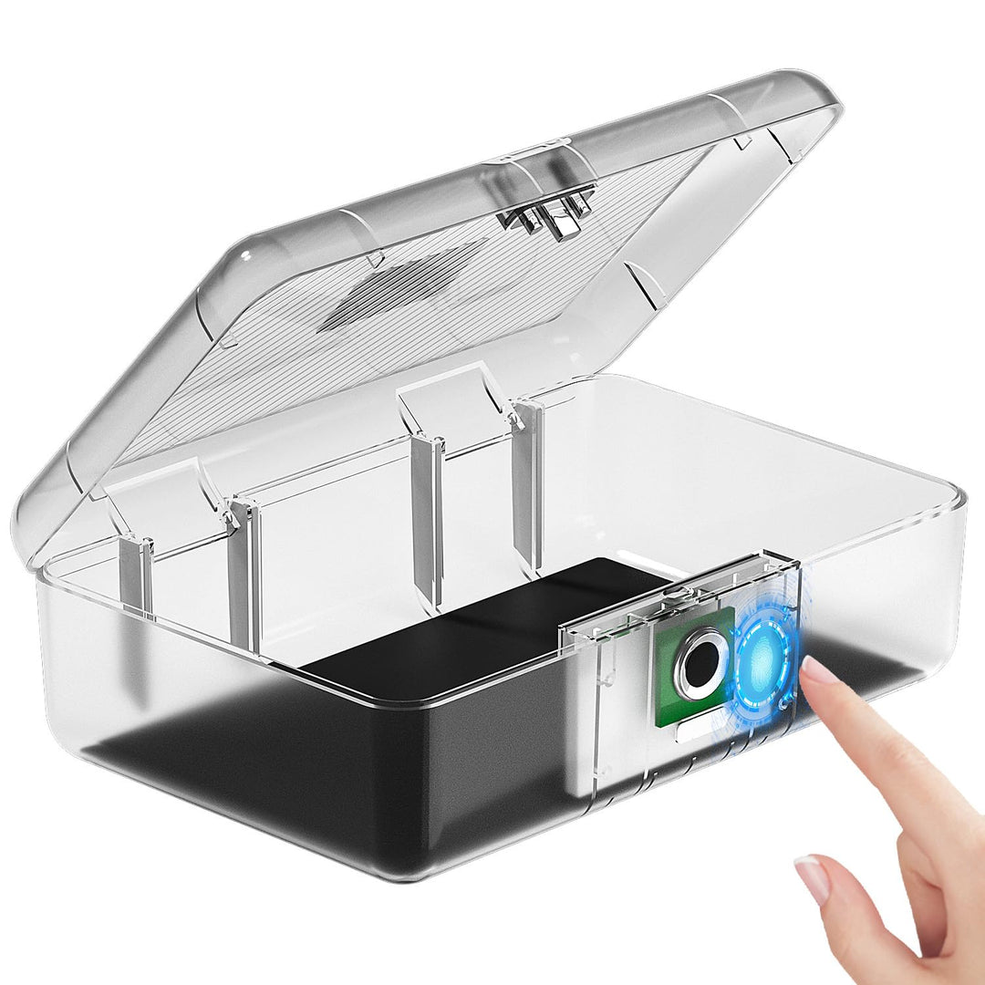 AICase Safe mit biometrischer Fingerabdruckerkennung für Reisen und Zuhause, Tragbare Sicherheitsbox