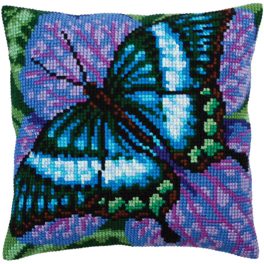 Collection D'Art Volatisches Türkis Kreuzstichkissen, Baumwolle, Mehrfarbig, 40x40cm Volatic Turquoi