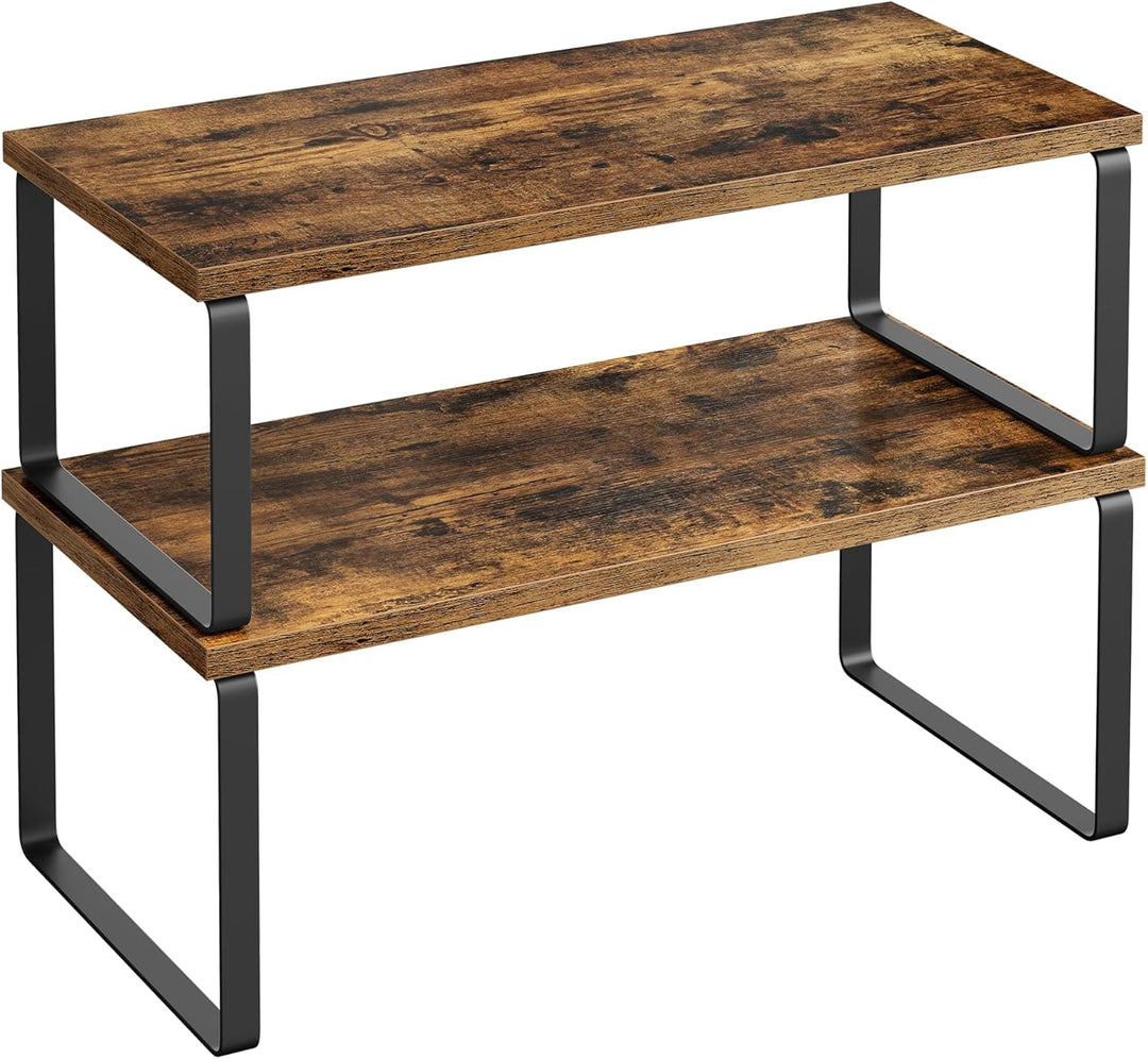 SONGMICS Gewürzregal, 2er Set Küchen-Organizer, Küchenregal, Schrank-Organizer Küche, erweiterbar, k