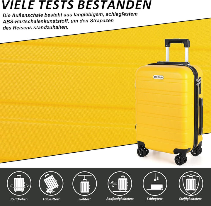 TANTOMI Kofferset 3-teilig, ABS Hartschalenkoffer Set, Reisekoffer Set mit Rollen, Gepäck-Sets (20/2