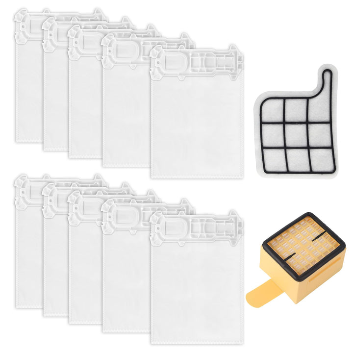 10 Staubsaugerbeutel für VK 135 VK136,FP136,VK369,Mit 1 Motorschutzfilter +1 Hygienefilter für VK 13