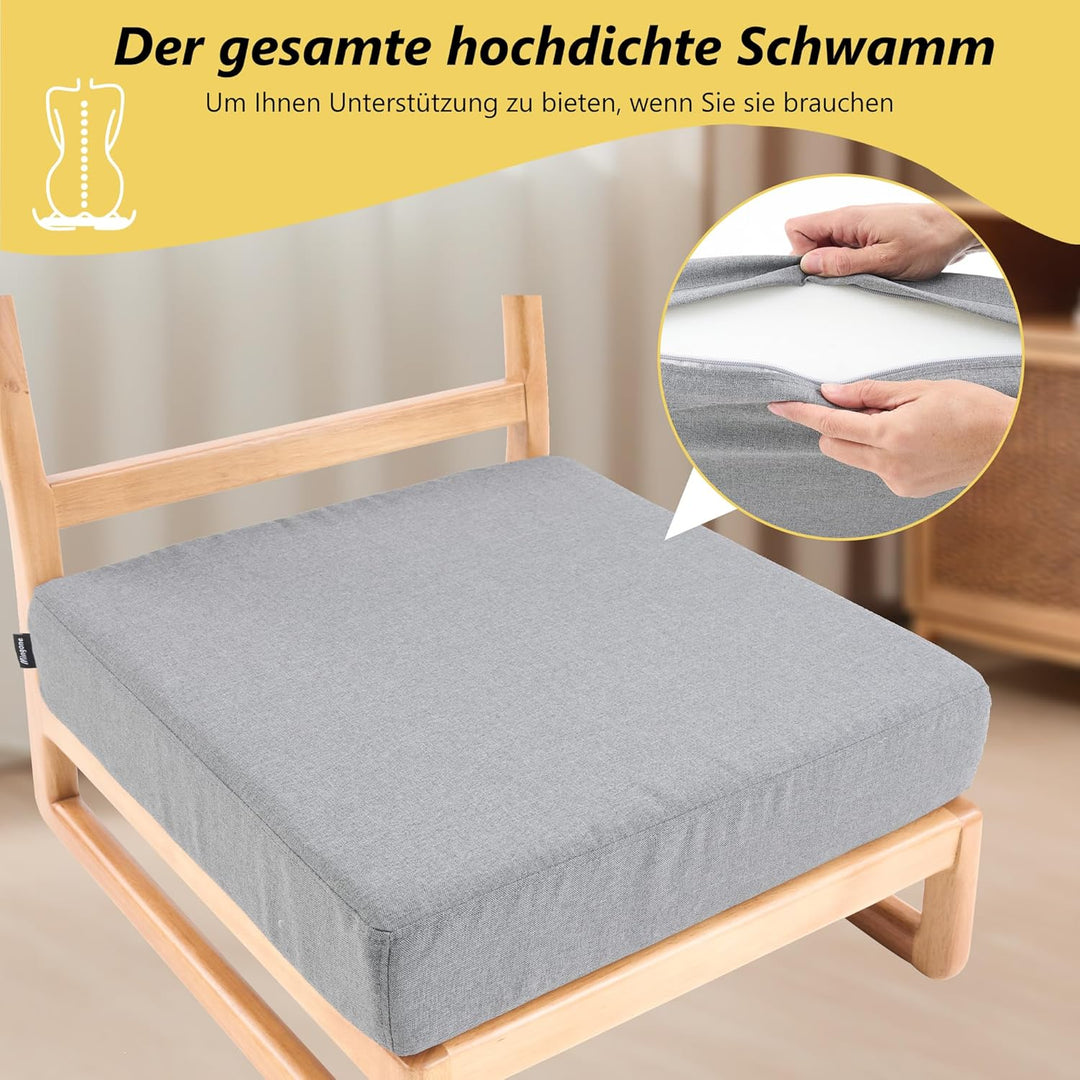 Mingone Sitzkissen 50x50x9cm, abnehmbar und waschbar, mit Memory-Schaum – ideal für Liegestühle, Sof