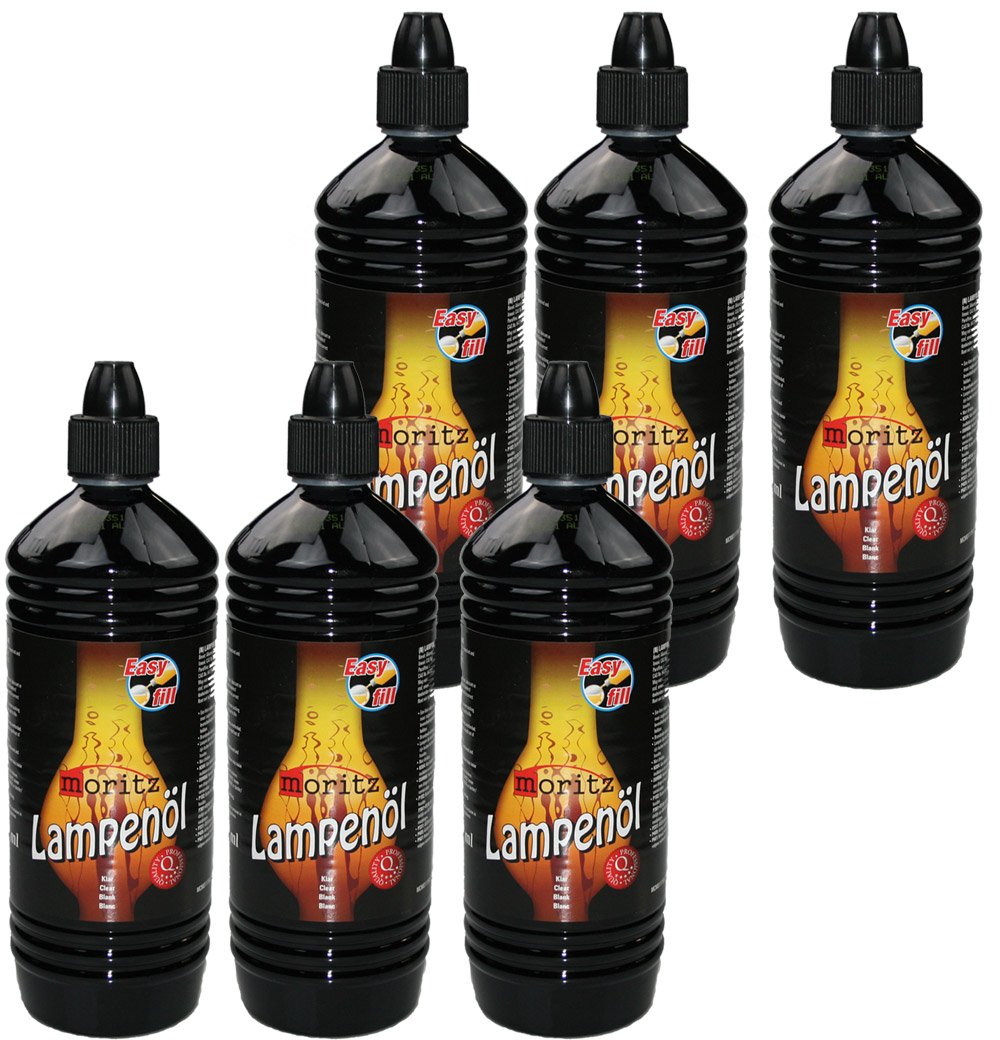 Moritz 6 Liter Lampenöl für Öllampen Bambusfackeln Gartenfackel und Wandfackeln - Wählen Sie 1/2/3/4