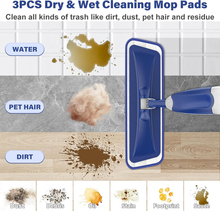 Sprühwischer Bodenwischer mit Sprühfunktion, Wischmopp mit Sprühfunktion Wischer Boden Spray Mop mit
