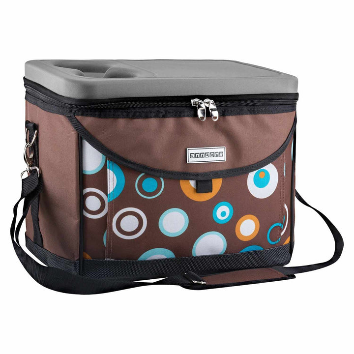 anndora Kühltasche 22 L Picknick Kühlbox 35 x 24 x 27 cm - Farbauswahl Braun, Braun