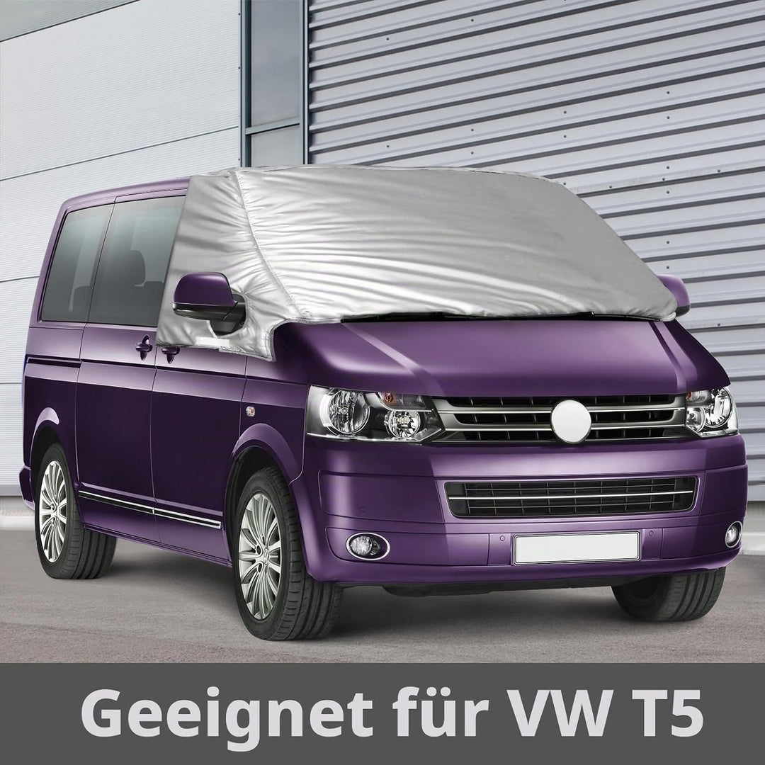 Auto Windschutzscheiben Abdeckung passend für VW T5 Caddy 2010-2020, Faltbare Silber Externe Thermo