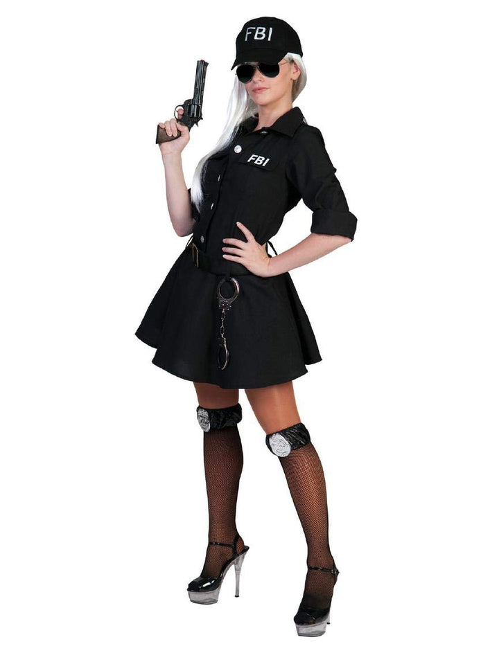 Kostüm FBI Agent Damen Grösse 40/42 3 teilig mit Basecap 40-42, 40-42