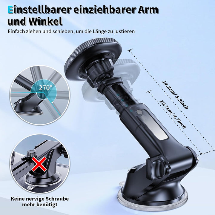 APPS2Car 3-in-1 Handyhalterung Auto Magsafe,360° Drehbar Ausziehbarer Magnetisch Autohalterung Car P