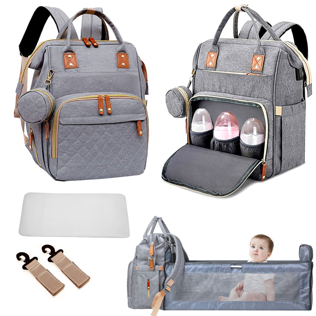 Fexkean Wickeltasche Rucksack Baby Wickelrucksäcke mit Grosser Kapazität Tragbare Reisewindeltasche