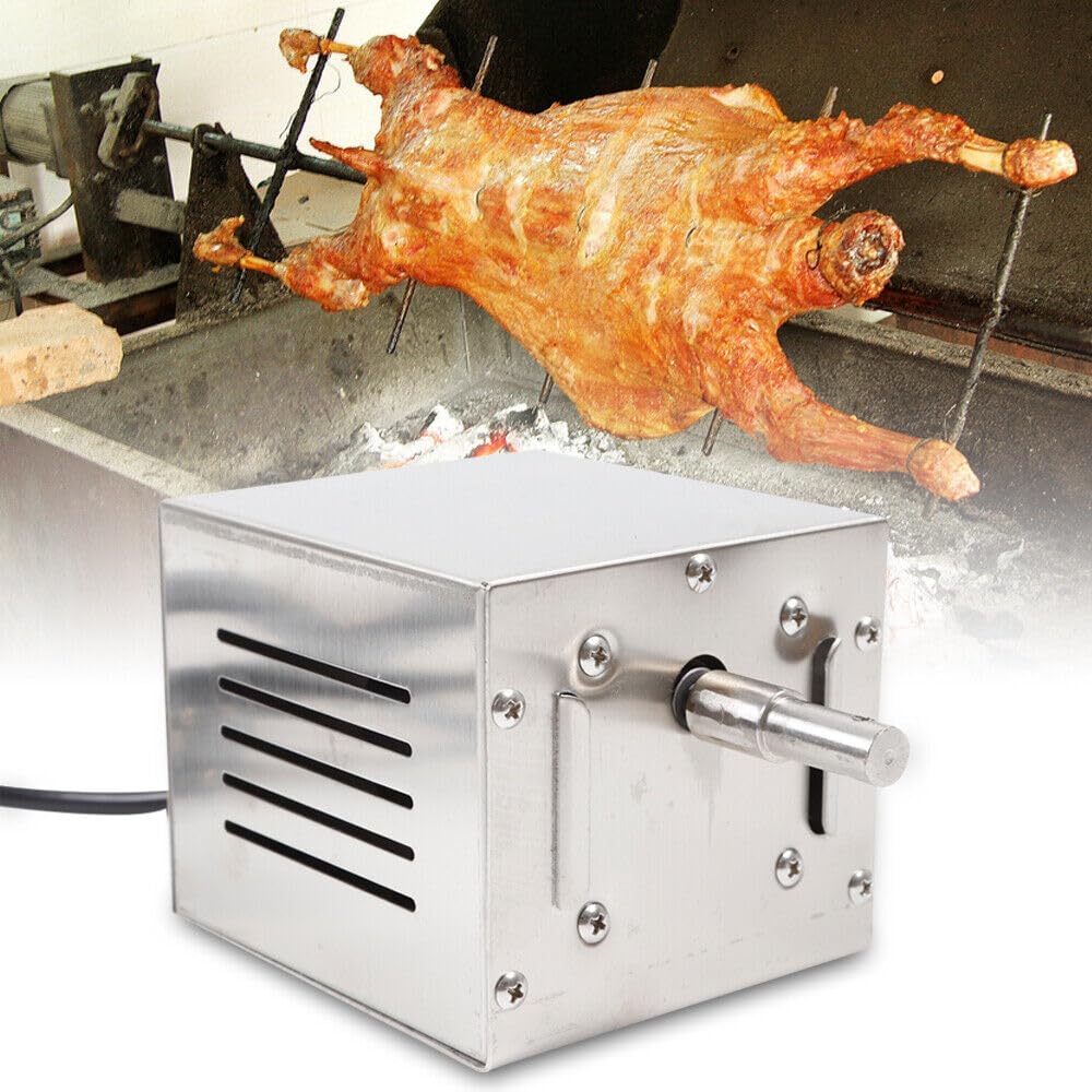 220V Grillmotor, 25W 60Kg Edelstahl BBQ Grill Zubehör Bräter Elektromotor Spanferkelgrillmotor Getri