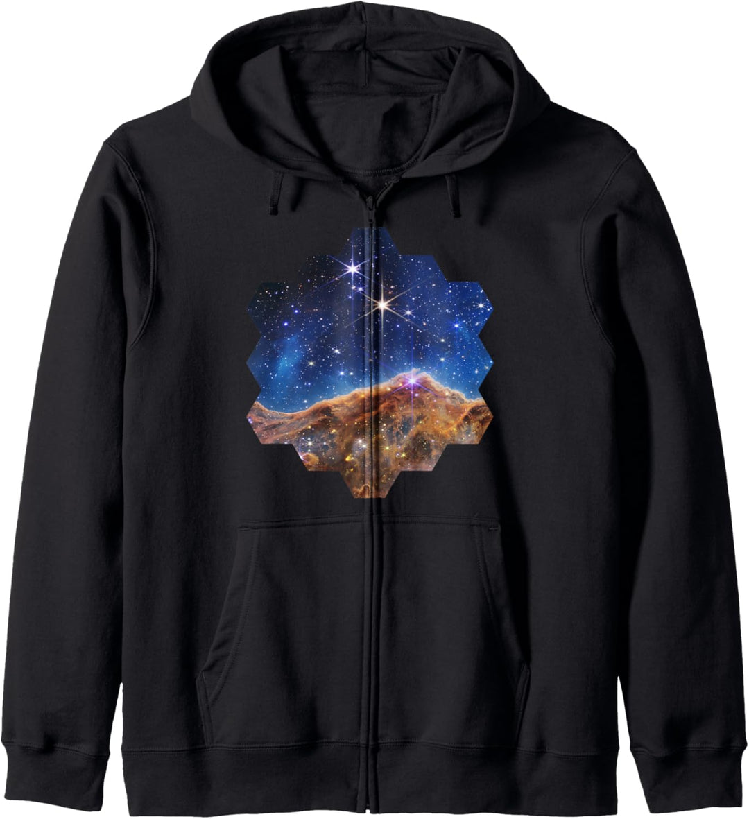 JWST Carina Nebula Sechseckige Form von James Webb Spiegel Kapuzenjacke