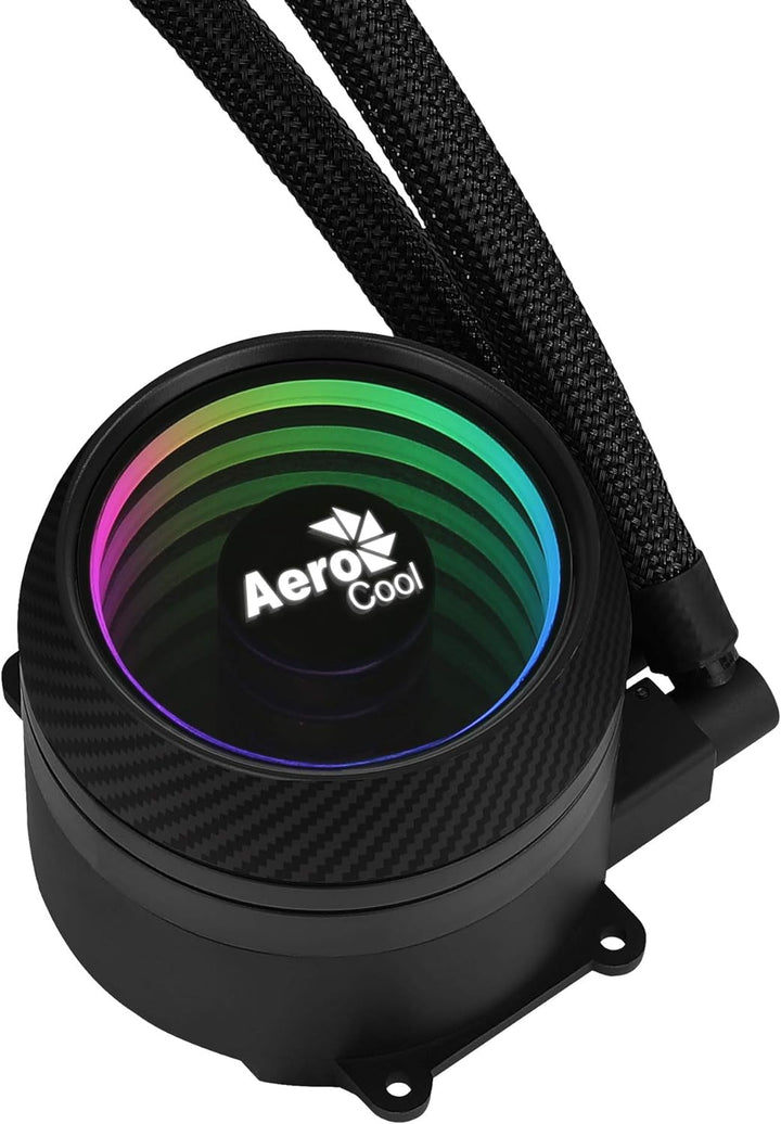 Aerocool MIRAGEL120, Flüssigkühlung CPU ARGB-Lüfter 12cm, TDP 200W, Schwarz