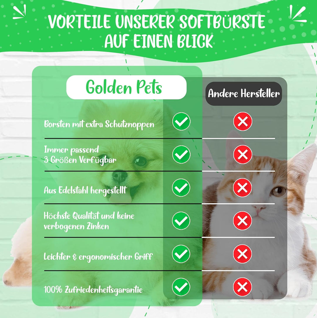 Testnote: Sehr gut - Softbürste verbesserte Version I Sanfte Fellpflege für grosse Hunde, Katzen. Ex