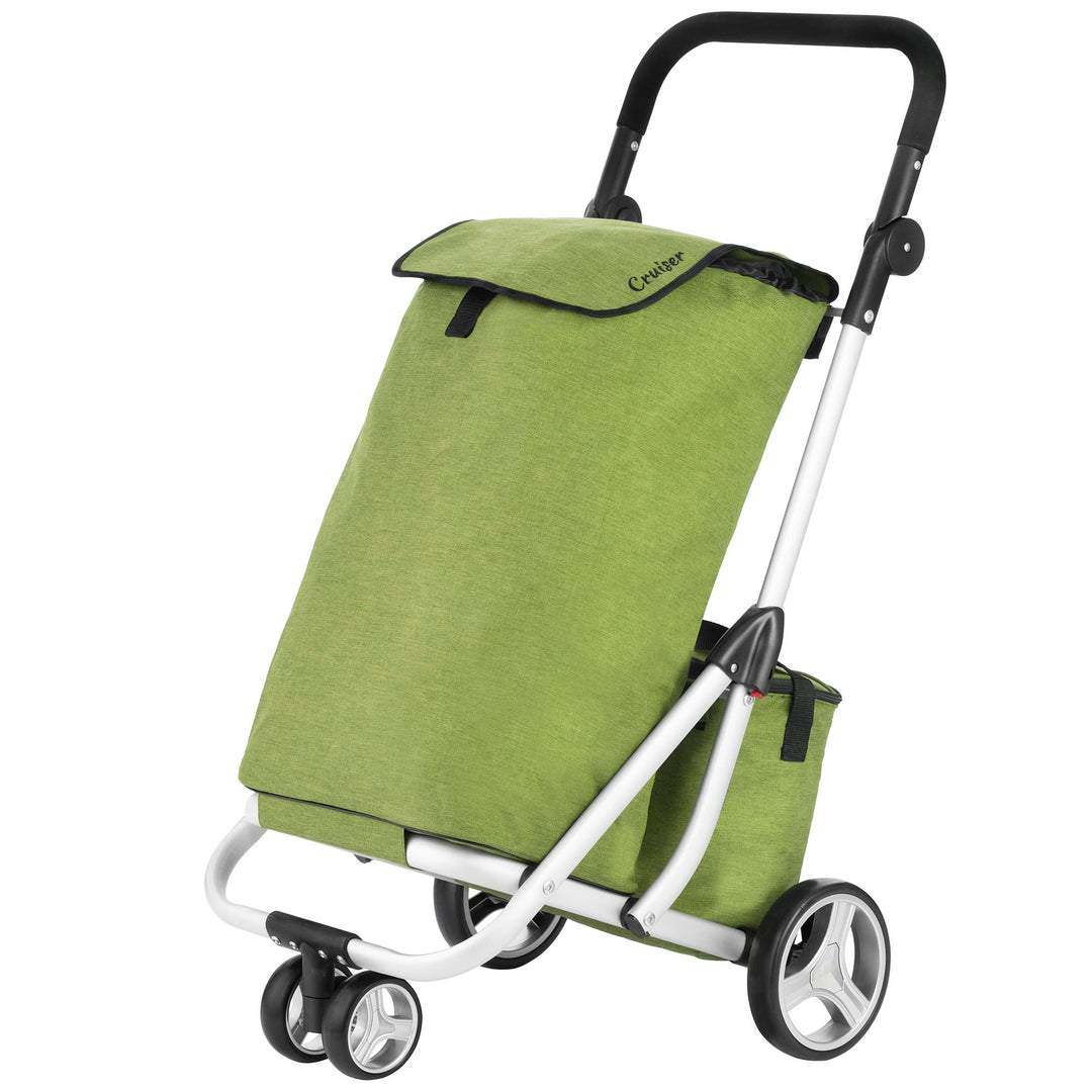 Cruiser Einkaufswagen Shoppingtrolley 59 Liter 3 Räder mit 14 ltr Kuhltasche (grün), 97 x 56 x 46cm,