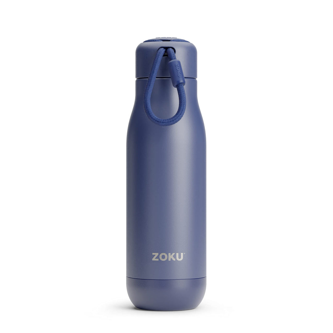 Zoku Pulverbeschichtete Flasche, 500 ml, doppelwandig, vakuumisoliert, Marineblau 18 oz Navy, 18 oz