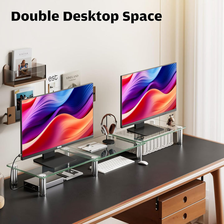Hemudu Duale Monitor Stand PC-Monitor Ständer mit höhenverstellbarem Multimedia-Tischständer für Fla