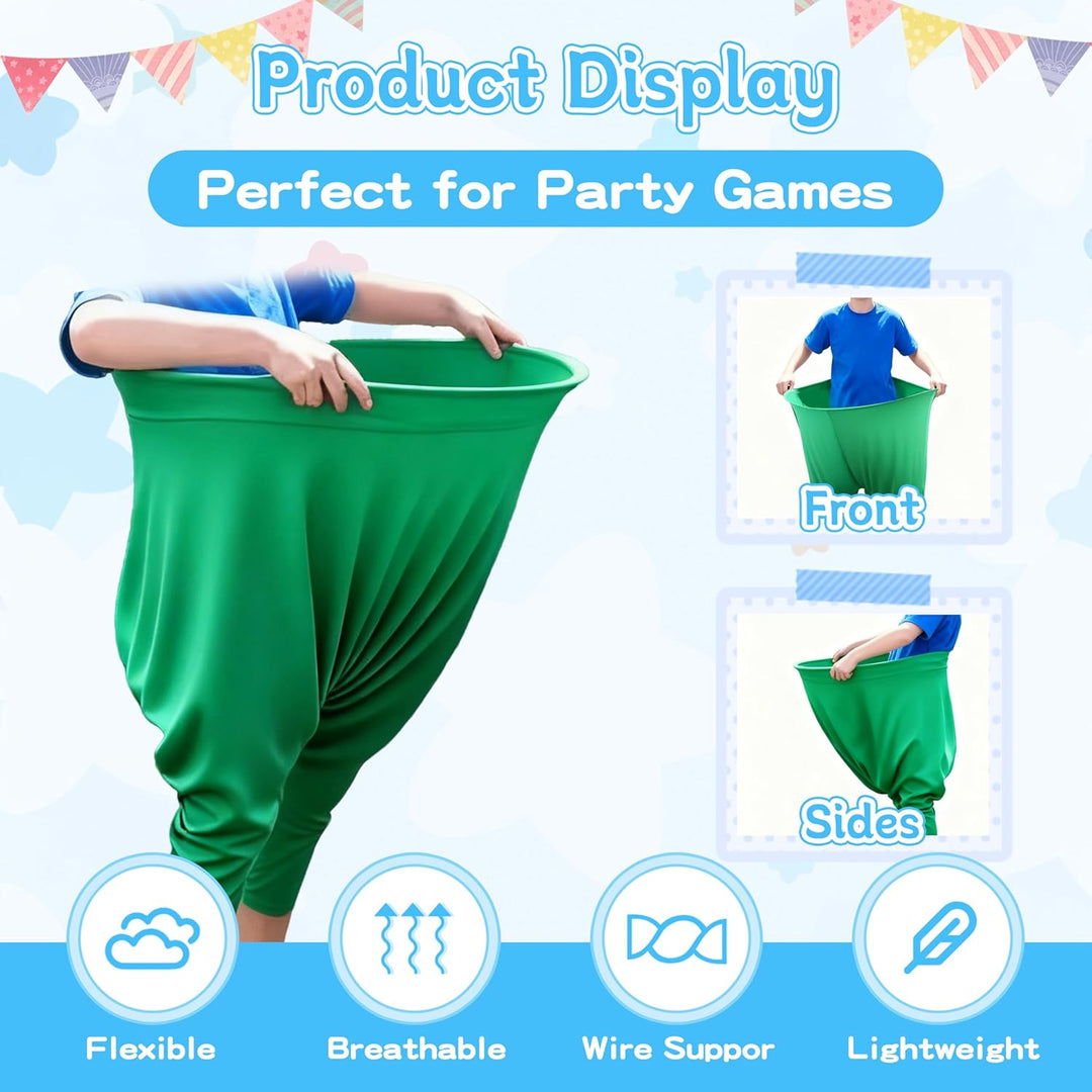 Granny Pants Yard Game 2er Set, Fanghosen-Spiel für Erwachsene, 2 Riesige Hosen, 12 Aufblasbare Rain