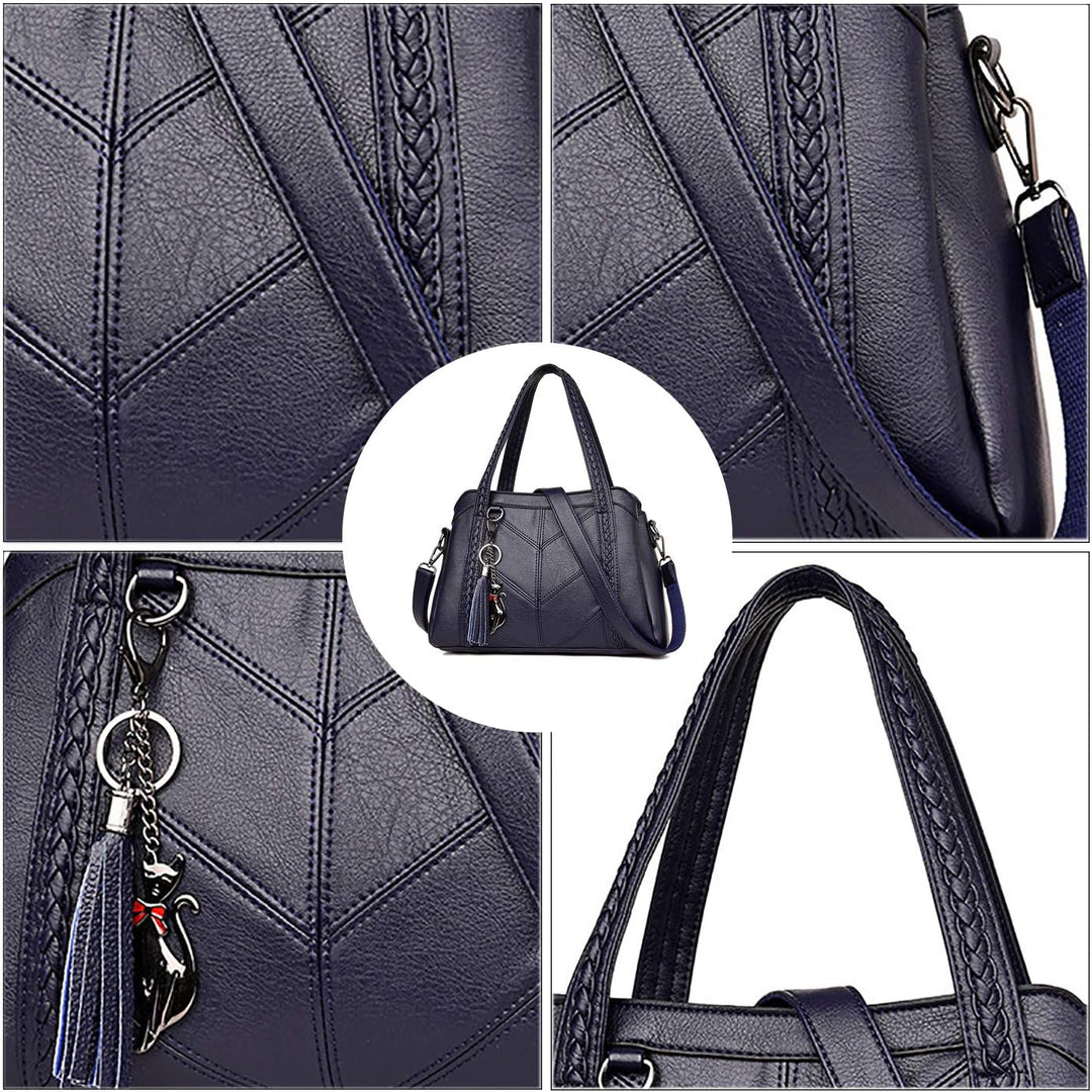 Coolives Damen Hobo Schultertasche Tasche mit Schultergurt Umhängetasche Handtasche aus PU-Leder EIN