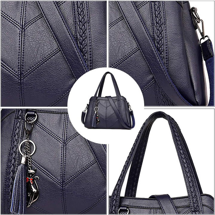 Coolives Damen Hobo Schultertasche Tasche mit Schultergurt Umhängetasche Handtasche aus PU-Leder EIN