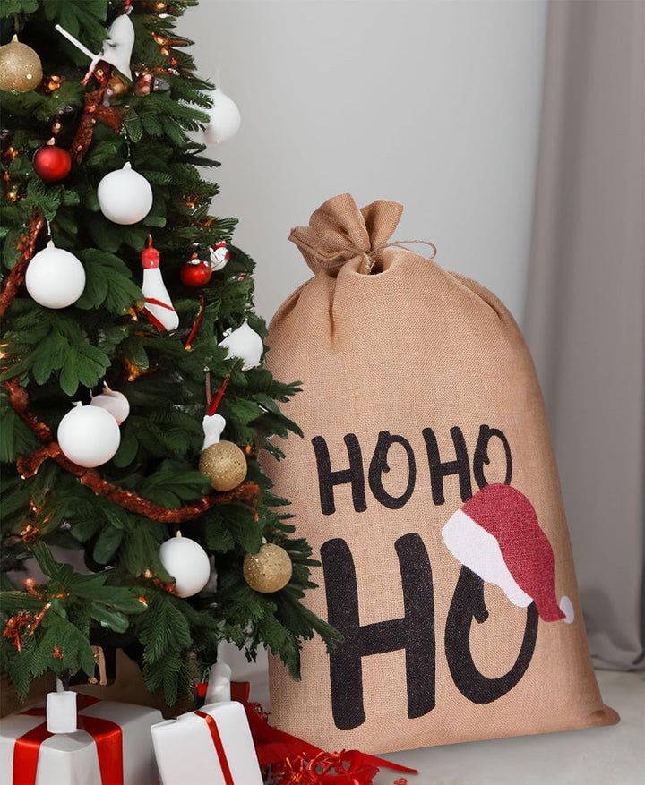 BRUBAKER 3er Set Weihnachtssack - 80 cm Geschenksack mit weihnachtlichen Motiven - Nikolausbeutel zu