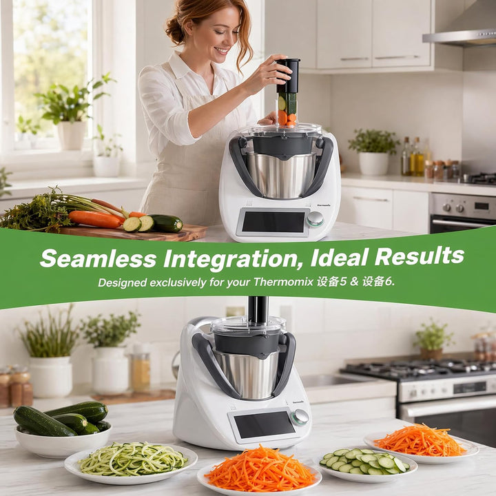 Gemüseschneider Für Tm5 Tm6, 2-in-1 Spiralschneider & Gemüsereibe, Edelstahlklinge, Bpa-Frei Küchenz