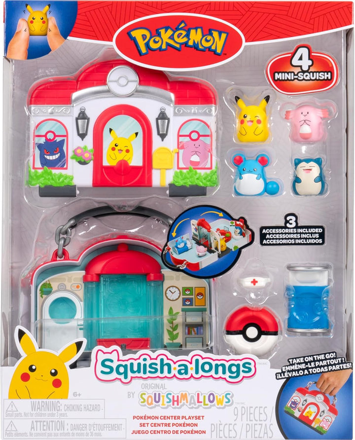 Squish-a-longs SQAL0071 - Pokémon Center Spielset - Sammeln, Tauschen, Spielen