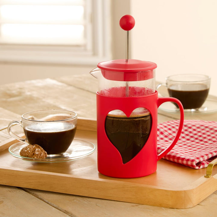 3 Pagen® Kaffeebereiter rot 600 ml (3 Tassen) – French Press Kaffeezubereiter für zuhause, Unterwegs