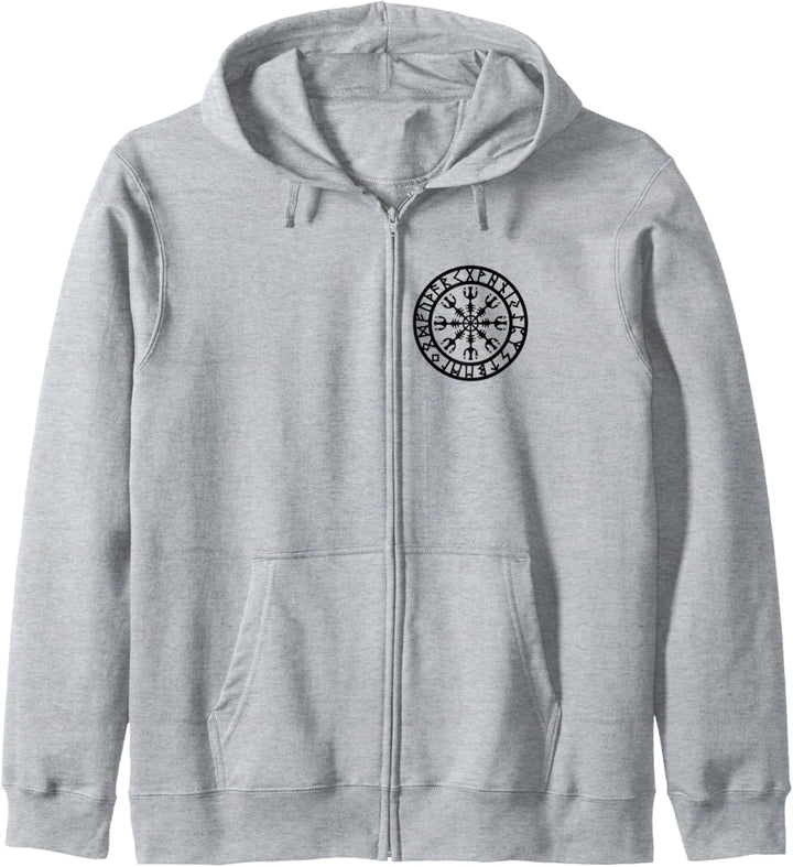 Aegishjalmur Helm of Awe viking Symbol Wikinger Rune Kapuzenjacke