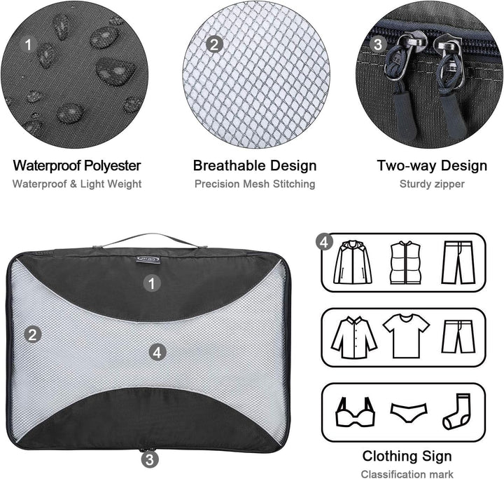 G4Free 3/6/7 Stück Packing Cubes Organizer für Koffer Faltbare Kleidertasche Schuhbeutel Packwürfel