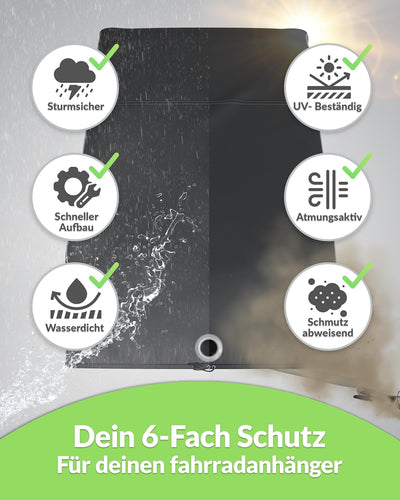 RELAWI Universal Fahrradanhänger Abdeckung als Regenschutz und Sonnenschutz für Thule, Croozer Qerid