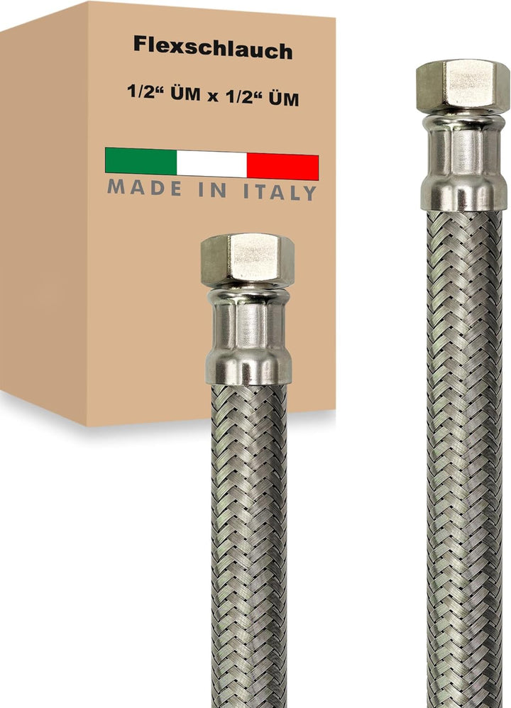 Flexschlauch ÜM x ÜM Edelstahl Panzerschlauch Anschlussschlauch Sanitär Armaturenschlauch Hauswasser