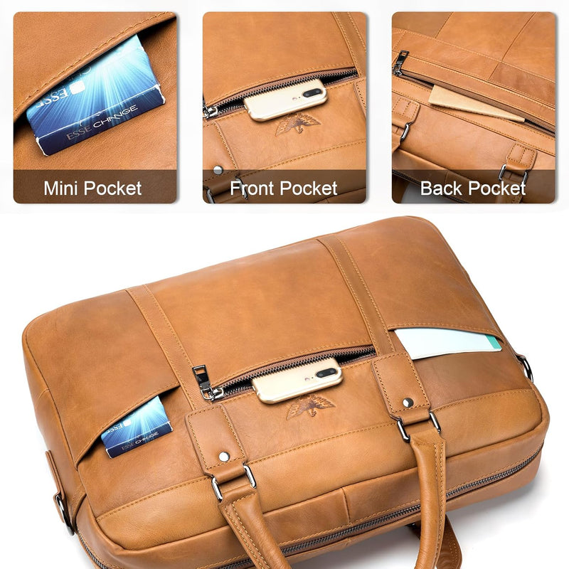 BAGZY Laptoptasche 15.6 Zoll Aktentasche Herren Umhängetasche Geschenk für Männer Handtasche für Mä