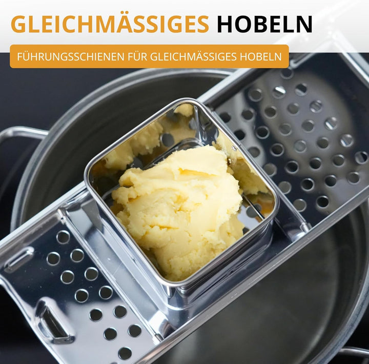 Westmark Spätzlehobel Knöpfle Inox – Edelstahl Spätzlereibe für feine Knöpfle & Spätzle – Mit Schlit