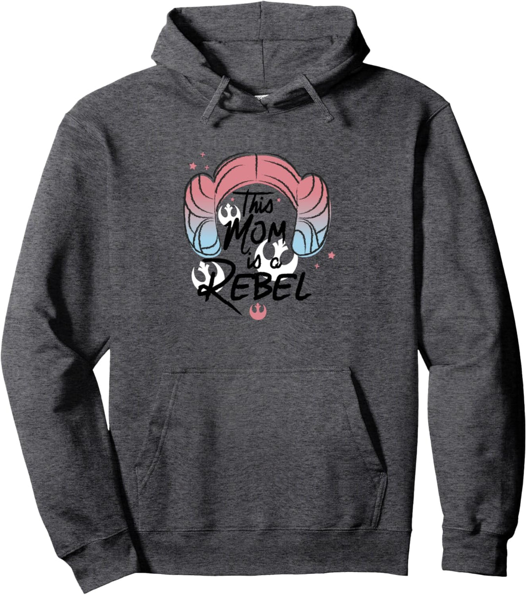 Star Wars This Mom Is A Rebel Princess Leia Hair Pullover Hoodie